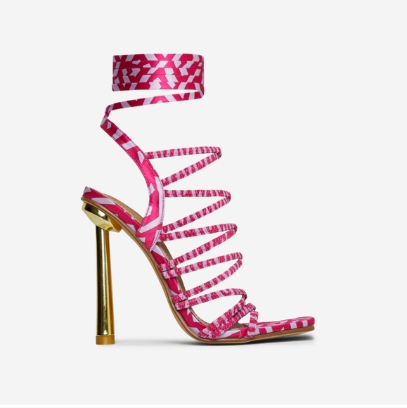 πAqua Pink Lace-Up Heelπ - Picture 2 of 5